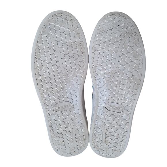 Desigual Cosmic Exotic Blanco Embellished White Blue Red Sneakers Shoes 9 - Picture 5 of 6